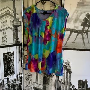 sold!Worthington rainbow colorsplash career blouse